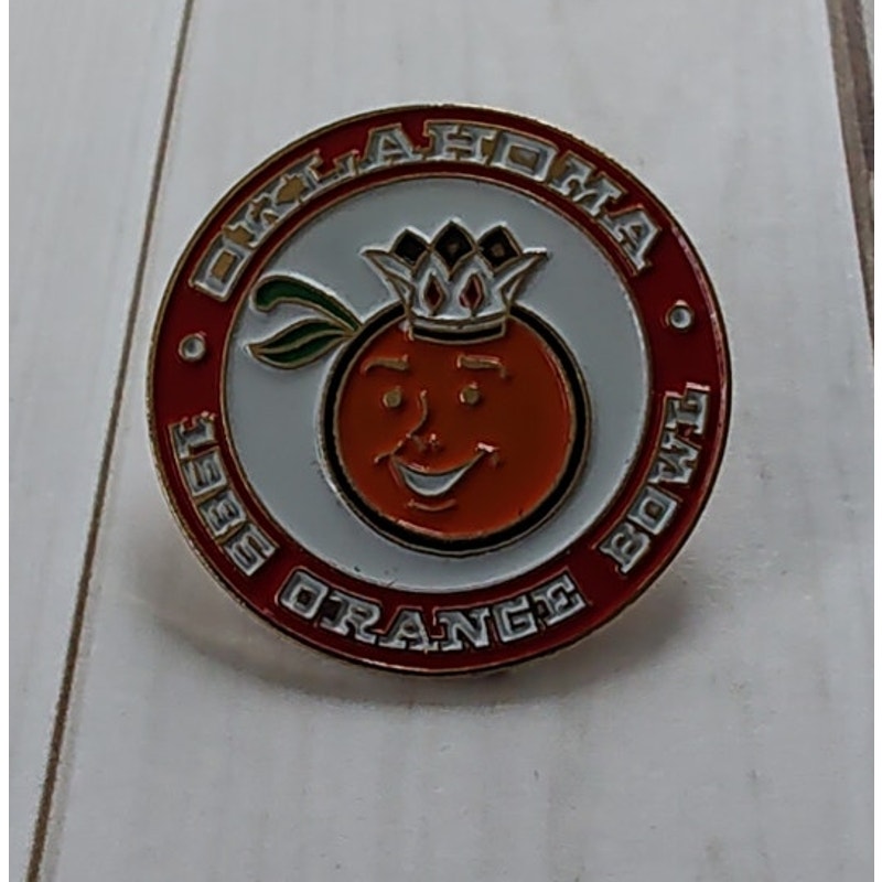 1986 Orange Bowl Pin Oklahoma Sooners College Football Ncaa